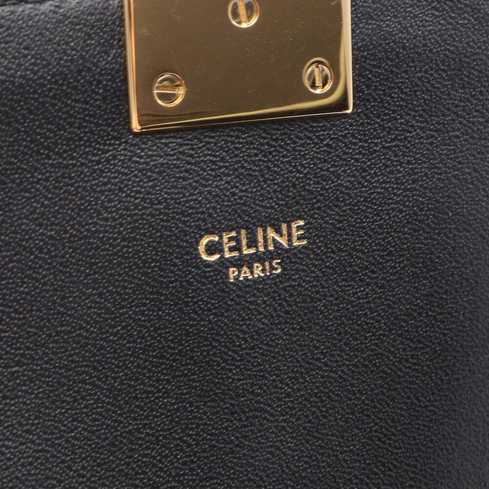 Celine C Medium Shoulder Bag Handbag Leather Women's Black - Picture 4 of 13